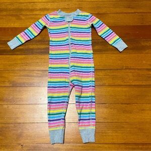 Hanna Andersson Rainbow Stripe Cotton Zip Up Pajamas Size 85 cm 2T